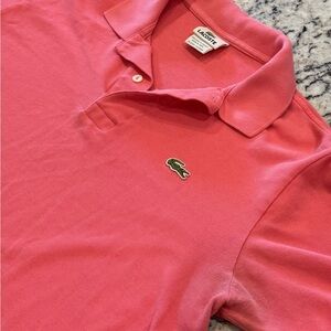 Lacoste Coral Pink Polo Shirt Size 4 Small